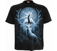 Spiral Tree of Life Uomo T-Shirt Nero L 100% Cotone Regular