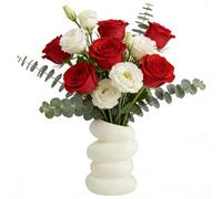 Spiral Vase - Modern Bouquet Flower Container | Elegant Curved Tabletop Display Design Decorative Centerpiece Stylish Arrangement Holder for Home, Living Room, Dining Table or Bedroom