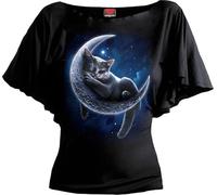 Spiral Velvet Moon Donna T-Shirt Nero S 95% Viscosa, 5% elasthane Slim Fit