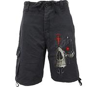 Spiral Vintage Cargo Shorts 3/4 Long Black Pantaloni Uomo, Nero, XL