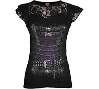 Spiral Waisted Corset Donna T-Shirt Nero L 95% Viscosa, 5% elasthane Slim Fit