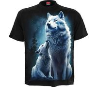 Spiral Wolf Guardian Uomo T-Shirt Nero 100% Cotone Regular