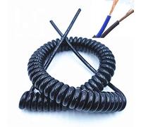 spirale a molla cavo telescopico a spirale, Cavo a spirale telescopico a molla a 2 conduttori, 24 AWG 20 AWG 17 AWG 14 AWG Cavo di alimentazione nero Cavo espandibile Lunghezza della linea 2,5 m 2 con