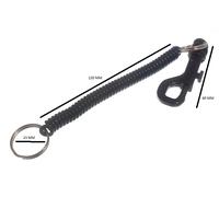 Spirale Elastica Allungabile Retrattile Portachiavi & Cintura Clip Nero Pacco Di