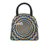 Spirale illusione ottica GIF stampa alla moda pratica borsa termica pranzo leggera tote scuola picnic escursionismo