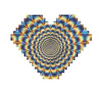 Spirale illusione ottica GIF stampa edificio blocco di mattoni puzzle - puzzle immagine a forma di cuore, immagine puzzle in legno