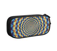 Spirale illusione ottica GIF stampa matita sacchetto di immagazzinaggio cosmetici strumenti d'arte forniture studenti insegnanti uso versatile, Nero , Taglia unica, Set di zaini per la scuola