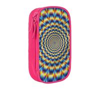 Spirale illusione ottica GIF stampa pratico astuccio multi-scomparto ufficio viaggi scuola arte forniture quotidiane, rosa, Taglia unica, Con tasca per il