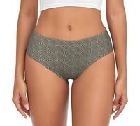 Spirale Illusione Ottica Gif Stampa Versatile Donne Alla Moda Flessibilità Elastico Panty Comodi Slip Sensazione Delicato, Nero , L