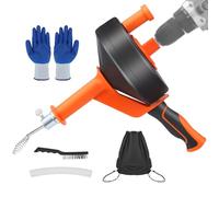 Spirale per la Pulizia Degli Scarichi [10m], Sonda Sturatubi Ideale per la Pulizia Degli Scarichi Ecologica, Pulitore per Scarichi con Guanti e Spazzola in Acciaio per Tubi in PVC, PPR e Metallo