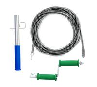 Spirale per la pulizia dei tubi, molla sturatubi, stura lavandini e scarichi, 10 mm x 500 cm, con 1 manico e 1 azionamento ausiliario, per cucina, bagno, lavandino, vasca da bagno