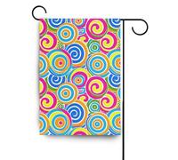 Spirali a strisce Candy Like Colors Bandiere da giardino banner porta pasquale per la decorazione del giardino 28x40 doppia faccia