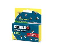 SPIRALI ADESIVE CATTURA MOSCHE E INSETTI VOLANTI TRAPPOLE ADESIVE SERENO CF.4 PZ