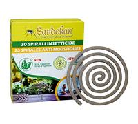 Spirali Anti Zanzare - confezione da 20 Pezzi - Con Supporto in Metallo, In Fibra Vegetale Naturale, Durata oltre 3 Ore per Spirale, Repellente per Esterni Giardino Balcone Campeggio