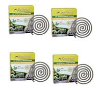 Spirali Antizanzare con Supporto in Metallo - in Fibra Naturale, Durata totale 80 spirali 240 Ore, Repellente Insetti per Esterni, Giardino, Balcone, Campeggio - Antizanzare Naturale 4 confezioni