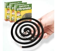 Spirali di citronella con supporto metallico per uso esterno, incenso a spirale antizanzare 30 pezzi