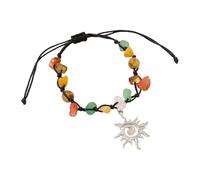 Spirali in Tessuto A Mano Star Pattern Bracciale Colorle Irregolare Turchese per Tallone Bohémien Chiusura Regolabile Disegni A Spirale Star Bead Jewelry