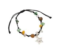 Spirali in Tessuto A Mano Star Pattern Bracciale Colorle Irregolare Turchese per Tallone Bohémien Chiusura Regolabile Disegni A Spirale Star Bead Jewelry