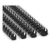 spirali rilegatura, pettini plastica, misure assortite, A4, nero, 40