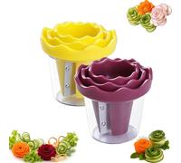 Spiralizer For Vegetables, Vegetable Spiralizer, Fruit Slicer Cup，Mix | Manual Vegetable Spiralizer and Curler for Rose Flower Carving, Stainless Steel Cutting Edge for Various Firm Vegetables