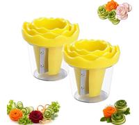 Spiralizer For Vegetables, Vegetable Spiralizer, Fruit Slicer Cup，Yellow | Manual Vegetable Spiralizer and Curler for Rose Flower Carving, Stainless Steel Cutting Edge for Various Firm Vegetables