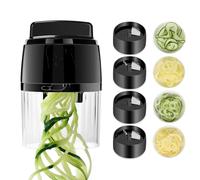 Spiralizzatore di Verdure - 4 in 1 Taglia Verdure a Spaghetti Verdure Spiralizer - Spirale Manuale Tagliaverdure Julienne per Pasti Vegani a Basso, Spaghetti di Verdure/Zucchina/Cetriolo/Carota