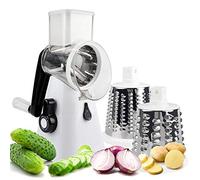 Spiralizzatore di Verdure, Affetta Verdure A Spirale, Affettatrice per Verdure con 3 Lame A Tamburo Rimovibili Tritacarne Efficiente per Verdure, Noci, ECC,White