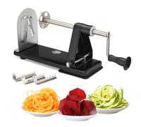 Spiralizzatore di Verdure ICO in Acciaio con 3 Lame Intercambiabili e 1 Lama a Nastro Integrata, Taglia Zucchine Spaghetti Professionale, Tecnologia Antiscivolo, Spaghetti di Zucchine Attrezzo