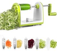 Spiralizzatore di Verdure Taglia Verdure a Spaghetti 5 In 1 Affettatrice a Spirale Manuale Tagliaverdure Julienne Spaghetti Zucchine Attrezzo Spaghetti di Zucchine Attrezzo per Verdure Cetrioli Carote