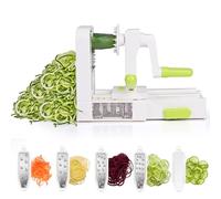 Spiralizzatore di Verdure Taglia Verdure a Spaghetti 5 In 1 Affettatrice a Spirale Manuale Tagliaverdure Spaghetti Zucchine Attrezzo Spaghetti di Zucchine Attrezzo per Verdure Cetrioli Carote Zucchine