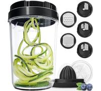 Spiralizzatore di Verdure Taglia Verdure a Spaghetti - Affetta Verdure Spiralizer - Affettatrice a Spirale Manuale Tagliaverdure Julienne Spaghetti Zucchine Attrezzo (8-in-1)