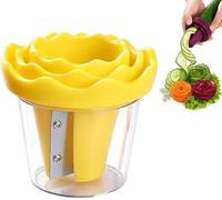 Spiralizzatore e arricciatore manuale per verdure (creazione di rose), utensile da cucina portatile, arricciatore in acciaio inox per carote e cetrioli