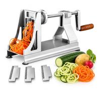 Spiralizzatore per Verdure, Base a Ventosa per Superfici Lisce | Taglio di prodotti manuale a manovella in strisce o spirali, Preparazione di prodotti solidi, Noodles e guarnizioni