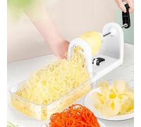 Spiralizzatore per verdure, trituratore a spirale per frutta con 4 lame, strumento per affettare e triturare, protezioni multiple, scatola portaoggetti per pentole calde e insalate