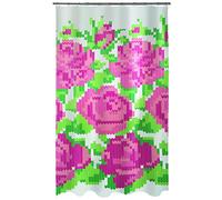Spirella 1018483 10.18483 Tenda da Doccia con Penelope Rose/Green, 180 x 200 cm Tenda della Doccia, Poliestere, 180 X 200 X CM