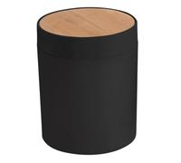 Spirella ALAIS Pattumiera Ribaltabile da Bagno in bambù 2,5 l Nero