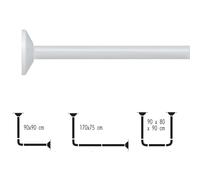 Spirella Asta per Tenda da Doccia angolare, Regolabile, a Parete, in Alluminio, Magic Universal, Bianco