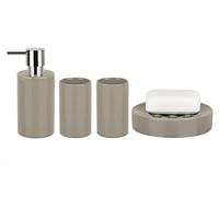 Spirella Bad Accessoires - Dispenser per sapone, in ceramica, 4 pezzi, colore: Argento
