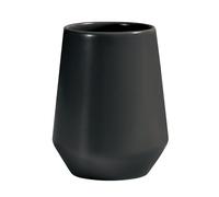 Spirella - Bicchiere Joshua Nero in Ceramica 300 ML, Elegante e Pratico per il Bagno, Design Moderno, Ideale per Uso Quotidiano, 9x9x11.5 cm, Grès