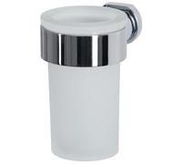 Spirella Bicchiere Milo in Vetro Bianco e Cromato