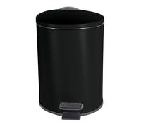 Spirella, Pattumiera a Pedale in Acciaio, Modello Adelar, Meccanismo di Chiusura Lenta, Il Coperchio Si Chiude Delicatamente e Silenziosamente, Rivestimento Anti-Impronta, Nero, 5 Litri