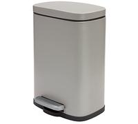 Spirella, Pattumiera a Pedale in Acciaio Inox da 12 Litri, Modello Akira, Finitura Opaca Elegante e Moderna, Chiusura Lenta e Silenziosa, Rivestimento Anti-Impronta, Tortora Opaco