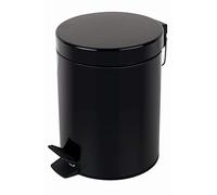 Spirella Pattumiera Sydney in Metallo da 3 o 5 Litri con Contenitore Interno in Plastica Riciclata, Pattumiera a Pedale per Bagno, Nero