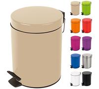 Spirella Sydney 3L Pattumiera Rotonda a Pedale con Secchiello Estraibile, Cestino della Spazzatura con Bidoncino per i Rifiuti di Bagno, Cucina e Ufficio - Beige