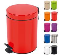 Spirella Pattumiera Sydney in Metallo da 3 o 5 Litri con Contenitore Interno in Plastica Riciclata per Bagno, Pattumiera a Pedale, Contenitore per Immondizia, Rosso