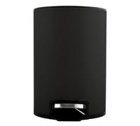 Spirella - Cestino a pedale Inox RIKU - Design Moderno ed Elegante - Secchio Interno Rimovibile in Plastica Riciclata - Base Antiscivolo - Nero Opaco - 5L