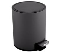 Spirella - Cestino a pedale Inox RIKU - Design Moderno ed Elegante - Secchio Interno Rimovibile in Plastica Riciclata - Base Antiscivolo - Grigio Opaco - 3L