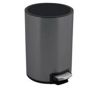 Spirella - Cestino a pedale Inox RIKU - Design Moderno ed Elegante - Secchio Interno Rimovibile in Plastica Riciclata - Base Antiscivolo - Grigio Opaco - 5L