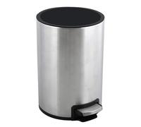 Spirella - Cestino a pedale Inox RIKU - Design Moderno ed Elegante - Secchio Interno Rimovibile in Plastica Riciclata - Base Antiscivolo - Metallo Spazzolato - 5L