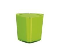 Spirella, Cestino da Tavolo in Acrilico, Modello Trix, Mini Cestino da Tavolo per Tutti i Giorni, Design Triangolare Innovativo, per l'uso sul Piano di Lavoro, 16x15,5x10 cm, Verde